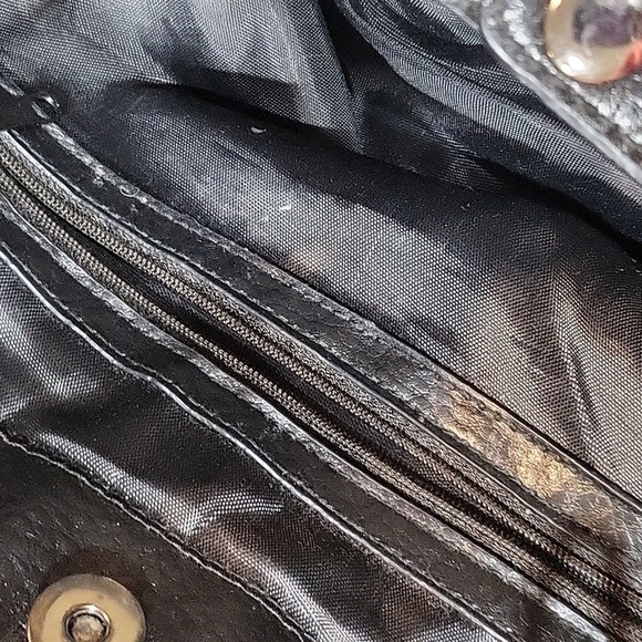 Hobo Bag Purse Zebra Print Vinyl type Material Durable - Picture 5 of 8